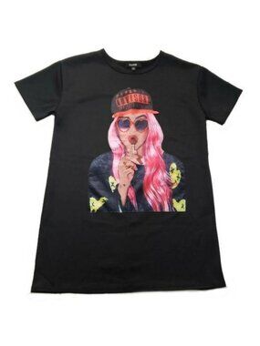 Ups & downs fabric graphic tee shirt street wear M